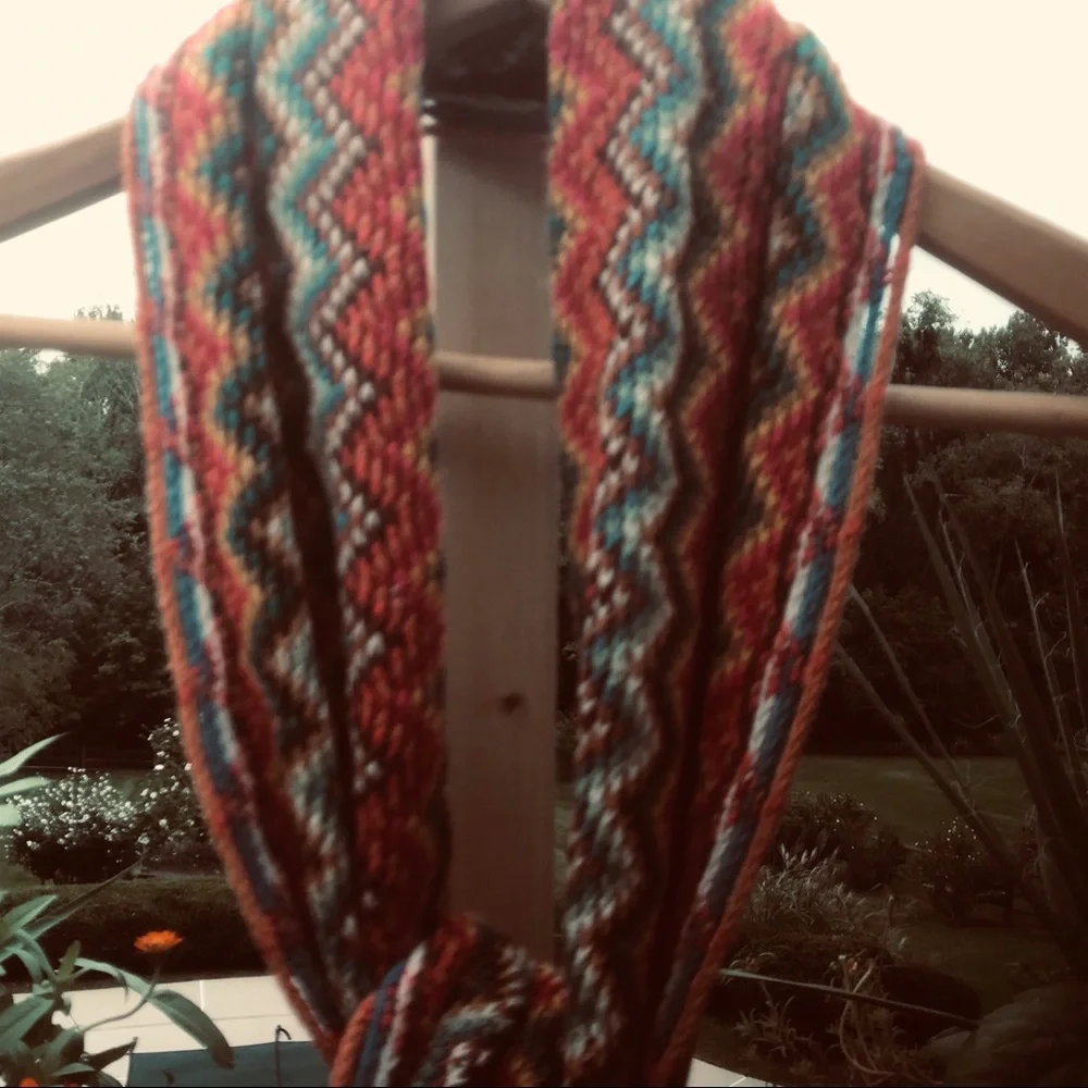 NEW Fancy woven long chevron pattern long colorful scarf with fringe